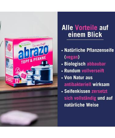 Buy Abrazo Pot & Pan Cleaning Pillows - 12 Vegan Plant Soap Sponges for Pots Grills & Ovens - Buy Online on GoSupps.com