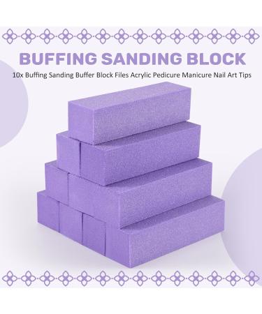Duontyye 10x Buffing Sanding Buffer Block Files Acrylic Pedicure Manicure Nail Art Tips (Color: Purple) - Buy Online on GoSupps.com