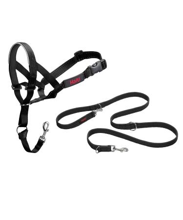 Halti head neck band and training leash combi pack stop the dog's pulling on walks contains head neck band size 5 and double leash black black size 5 head collar - Buy Online on GoSupps.com