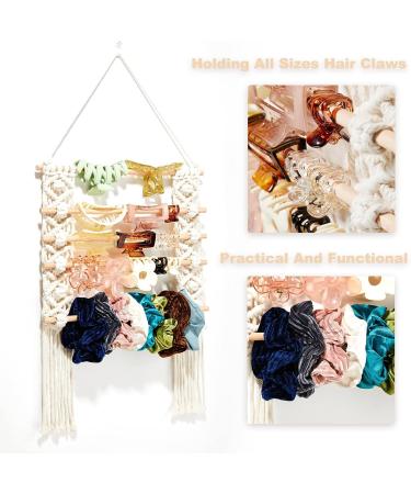 HUHYNN Macrame Claw Clip Organizer - Hair Claws Holder & Display Stand for Women & Girls - Beige - Buy Online on GoSupps.com
