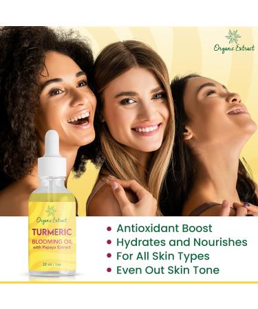 Organic Turmeric Body Oil 1 fl oz / 30 ml | Skin Brightening Essential Oil | Non-Greasy & Ultra-Hydrating Serum | Fights Acne & Evens Tone - Buy Online on GoSupps.com