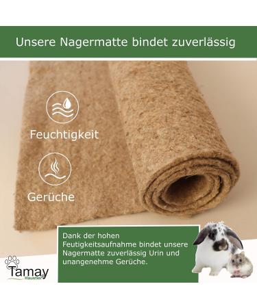Tamy 100% Hemp Rodent Mats 100x50cm | Premium Dust-Free Bait Carpet for Rabbits & Small Animals - Pack of 3 - Buy Online on GoSupps.com