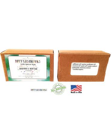 2 Pack Baby & Kid Shampoo & Body Wash Bar Soap 4 Oz | Natural Organic Formula | Head Face Body Hair | No Scents Colors Additives | Dirty Kids Organics - Buy Online on GoSupps.com
