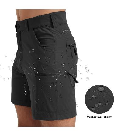 FitsT4 Men's Cargo Hiking Shorts 7 Inch - Water Resistant, Quick Dry, Lightweight - Black X-Large - Buy Online on GoSupps.com