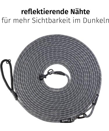 Buy Floxic Tow Lines for Dogs - 5m 10m 15m 20m Gray | Reflective Tether with Removable Hand Loop | Ideal for Puppy Training - International Shipping Available - Buy Online on GoSupps.com