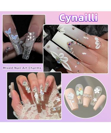 3D Nail Charms Set | Colorful Butterfly Flower Bow & Gem Nail Art Accessories | DIY Nail Art Supplies - Buy Online on GoSupps.com