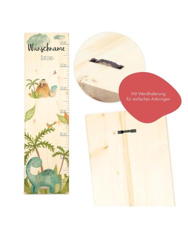 Personalized Dinosaur Growth Chart for Kids | Custom 80-140cm Wooden Yardstick | Unique Birth Gift & Wall Decor for Children's Room - Buy Online on GoSupps.com