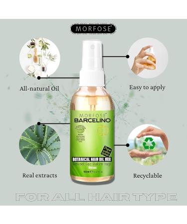 Morfose Barcelino Hair Oil - 12-Oil Blend for Dry, Damaged Hair Growth - Anti-Frizz Formula for Thick, Long, Healthy Hair - Curly Hair Repair - Non-Greasy Unisex Formula - Buy Online on GoSupps.com