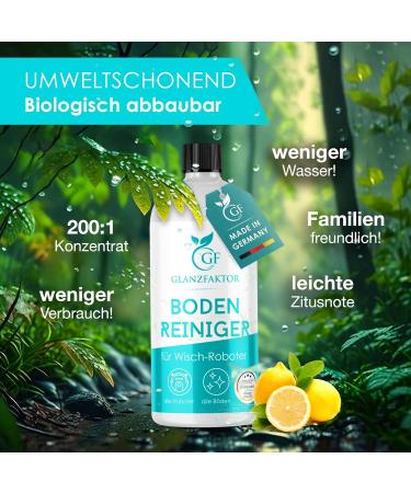 Gloss Factor Wiping Robot Cleaning Agent - 500ml Concentrate | Strong Floor Cleaner for Moped Robots - Streak-Free for All Surfaces - Buy Online on GoSupps.com