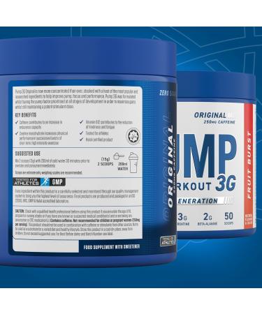 Applied Nutrition Pump 3G Pre Workout 375g - Fruit Burst Flavor - Energy, Focus & Performance - 25 Servings - Buy Online on GoSupps.com