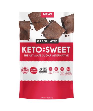 KETO:SWEET Ultimate Sugar Alternative, 100% Natural Erythritol, Unflavored, 48 Oz