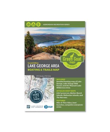 Lake George Boating & Trails Map | Adirondack Lake Hiking Map - Lake George, Paradox Lake, Schroon Lake, Brant Lake and Pharaoh Lake Wilderness Area | Durable, Waterproof & Tear Resistant