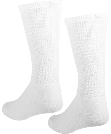 NuVein Diabetic Socks for Sensitive Foot Comfort - Loose Knit, White, X-Large - Buy Online on GoSupps.com