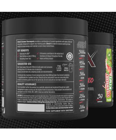 Applied Nutrition Shred X Fat Burner - ABE All Black Thermogenic Weight Management (Strawberry Kiwi) - 30 Servings - Buy Online on GoSupps.com