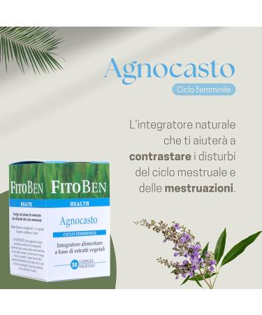  Fitoben Fitoben | Agnocasto 100% natural supplement for menstrual cycle and menstrual irregularities. Naturally gluten-free lactose-free and colorant-free. Made in Italy | 50 vegetable capsules - Buy Online on GoSupps.com