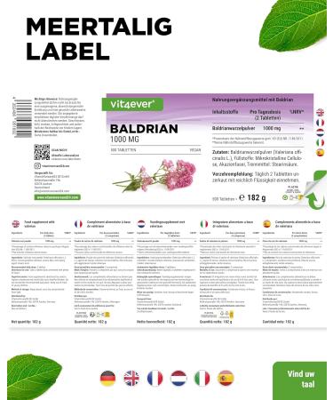 VitaminVersand24 DE Valerian 500 tablets 1000 mg per daily dose Valeriana officinalis real valerian root more than 8 months supply without unnecessary additives high dose vegan - Buy Online on GoSupps.com