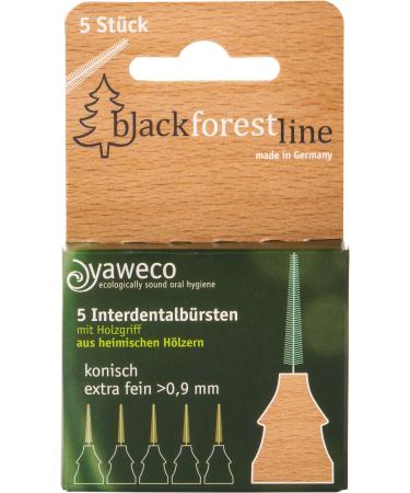 Yaweco yaweco Black Forest Line interdental brushes with wooden handle made from local woods (6 x 1 pcs)