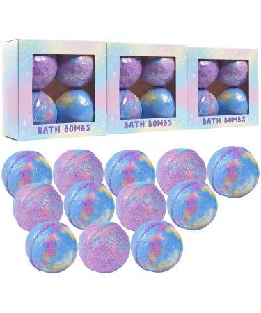 Bath Bombs Set  Handmade Organic Bath Bombs  Made from Essential Oils and Shea Butter Natural Bath  Moisturize Dry Skin  Birthday Gifts for Women  Girls 12 Count (Pack of 1) 12 Pcs