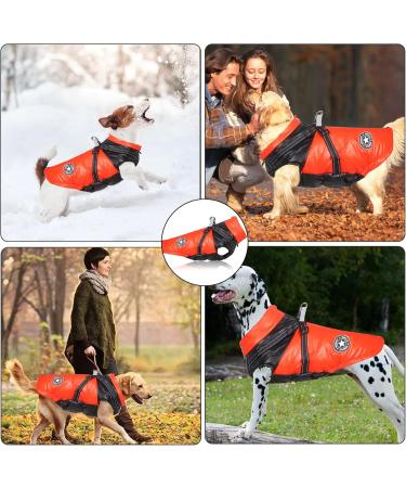 Winter Dog Jacket - Waterproof Windproof Reflective & Warm Coat for Small & Medium Dogs - Orange Size M - Buy Online on GoSupps.com