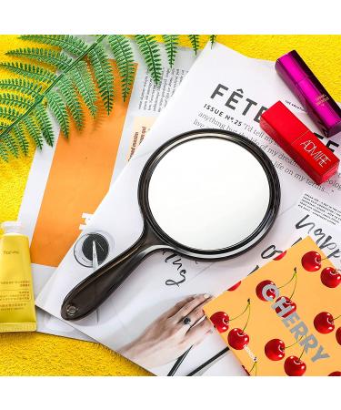 Double Sided Handheld Makeup Mirror with 1X/2X Magnification - Black - Buy Online on GoSupps.com