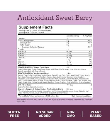 Amazing Grass Greens Blend Antioxidant Greens Blend Superfood (100 Servings) Antioxidant Berry + Original 100 Servings - Buy Online on GoSupps.com