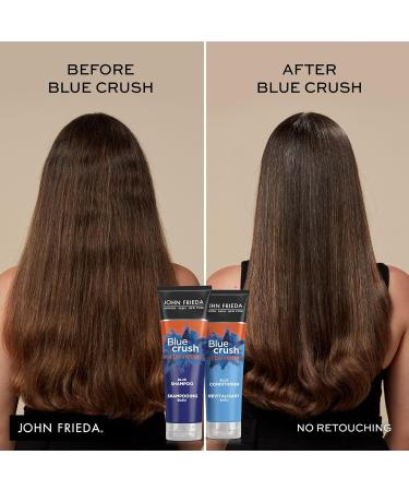 John Frieda Blue Crush for brunettes Blue Shampoo & Conditioner Set for Brassy Hair |Phthalate Free Ammonia Free (Pack of 2) - Buy Online on GoSupps.com