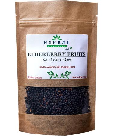 Elderberry Fruit Tea 100g - Immune Booster with Vitamin C & Zinc - Herbal Remedies by J. - Sambucus Nigra - Buy Online on GoSupps.com