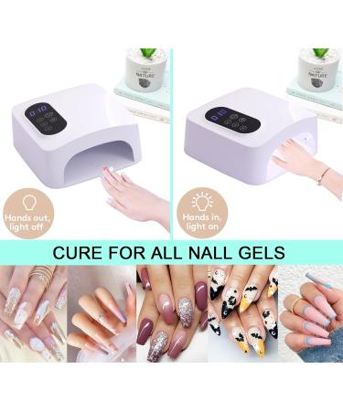 72W Cordless LED Nail Lamp - Rechargeable UV Gel Nail Dryer with 4 Timer Settings | Portable Nail Art Tools for Home & Salon - Buy Online on GoSupps.com