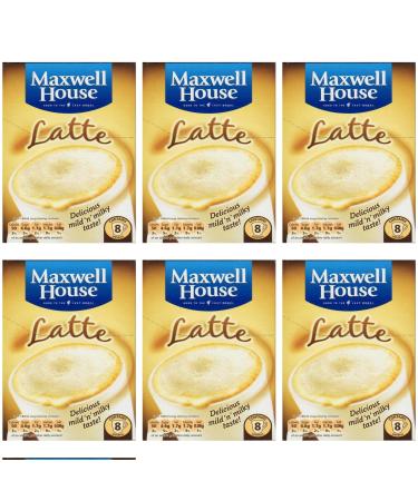 Maxwell House Latte Instant Coffee 8 Sachets (6 Pack Bundle) - Buy Online on GoSupps.com