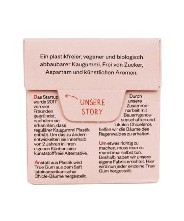 True Gum - Plastic-Free Raspberry & Vanilla Chewing Gum | Vegan | 21g - Eco-Friendly International Shipping - Buy Online on GoSupps.com