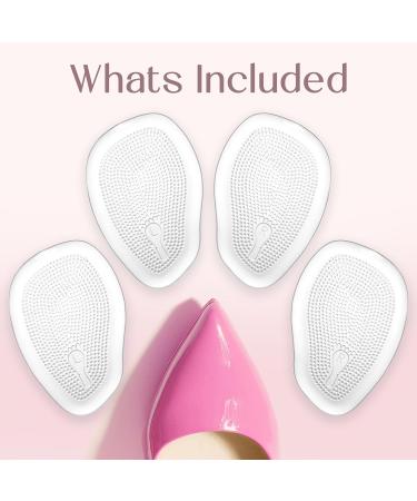 Metatarsal Pads for Women - All-Day Comfort & Pain Relief | 2 Pairs Clear Ball of Foot Cushions & Heel Inserts - Buy Online on GoSupps.com