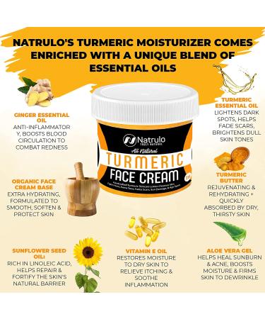 Natrulo Turmeric Face Cream for Face & Body - Natural Skin Brightening Lotion - USA Made 2 Oz - Buy Online on GoSupps.com