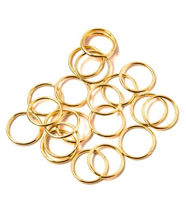 20 Pack Gold Hair Rings Braid Hair Loop Clips Charms Pendant Rings Hair Accessory (20 Gold Rings)