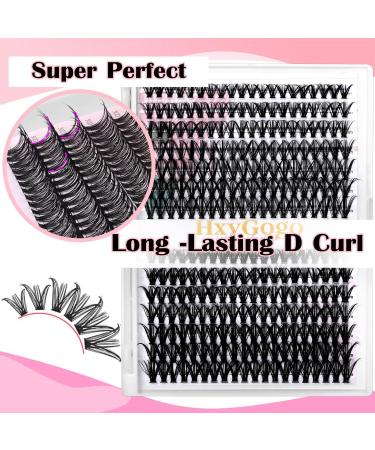 HxyGogo Wispy Fluffy Lash Clusters DIY Eyelash Extensions 280 pcs - 8-16MM D Curl Individual Lashes for Natural Look, Reusable 40D-50D Cluster - Buy Online on GoSupps.com