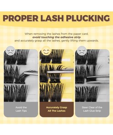 LASHVIEW Self Adhesive Eyelash Clusters - No Glue Needed 10-16mm Press-on Lash Extension Kit with Tweezers | Natural DIY Eyelash Extensions (F21) ZNF21 - Buy Online on GoSupps.com