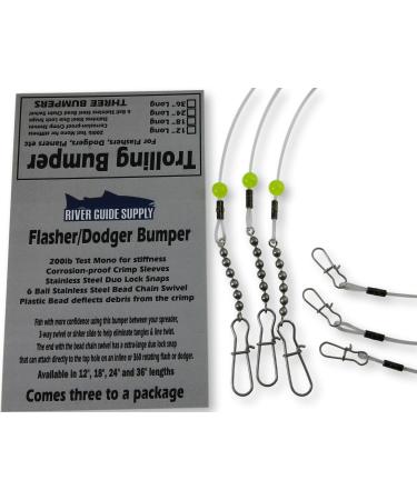 River Guide Supply Trolling Bumper for Trolling Flashers & Dodgers 3 Pack 18 Inch