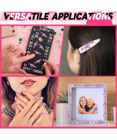 Loopeer 40 Pcs 3D Pink Gun Nail Charms - Shiny Diamond Metal Decorations for Nail Art & Jewelry Making - Buy Online on GoSupps.com