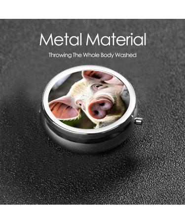 Cute Pig Round Pill Box - 3 Compartment Mini Portable Travel Medicine Organizer for Vitamins & Tablets - Buy Online on GoSupps.com
