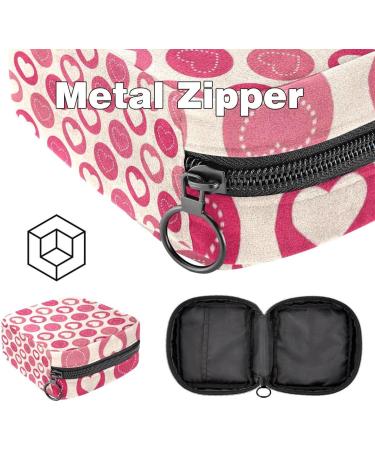 Stylish Women's Binding-Up Bag | Menstrual Cup Pocket & Tampon Holder | Portable Period Pocket - Geometric Heart Pattern - Buy Online on GoSupps.com