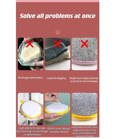 40pcs Washing Sponge Scourers Dual-Sided Dishwashing Reusable Sponge Multipurpose Wire Dishwashing Rags Kitchen Cleaning Cloth Dishes Round Non-Scratch Scrub Sponges (60Pcs Jacquard) - Buy Online on GoSupps.com