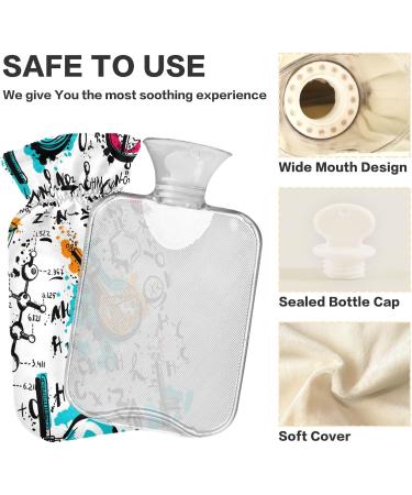 Naanle Watercolor Heat Bottle with Cover | 1L Transparent Hot Water Bottle for Bed Hand & Feet | Ideal for Heat & Cold Therapy - International Shipping Available - Buy Online on GoSupps.com