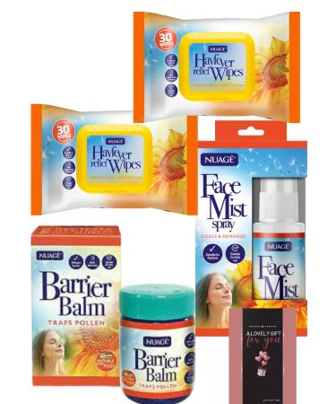 Allergy Relief Nuage Hayfever - 2x Hayfever Wipes Nuage Face Mist & Hayfever Barrier Balm - Allergy Protection And Relief Hayfever Relief Kids & Adults