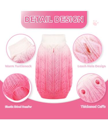 Cit toile Warm Winter Dog Sweater | Soft Knitted Turtleneck Coat for Small & Medium Pets | Color Gradient Pink for Cold Weather - XS & X-Small - Buy Online on GoSupps.com