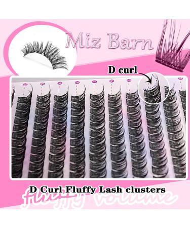 Buy MIZ BARN 144pcs D Curl Lash Clusters - Fluffy Individual Eyelashes 12-18mm for DIY Home Extensions - Buy Online on GoSupps.com