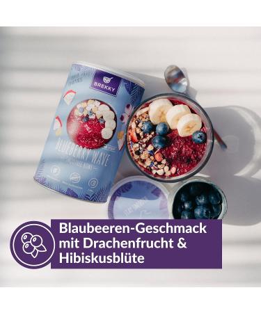 BREKKY BlueBerry Wave Smoothie Bowl - Vegan 100% Natural No Added Sugar Easy Prep Superfood Breakfast - Buy Online on GoSupps.com
