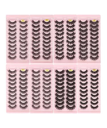 UAMOU Lashes Volume Fluffy Dense Russian Curling Fake Eyelashes Mink Eyes Extension Russian Strip Lashes handmade Cheerfully (Color : 10pairs MIX 8Styles Size : 5 Boxes)