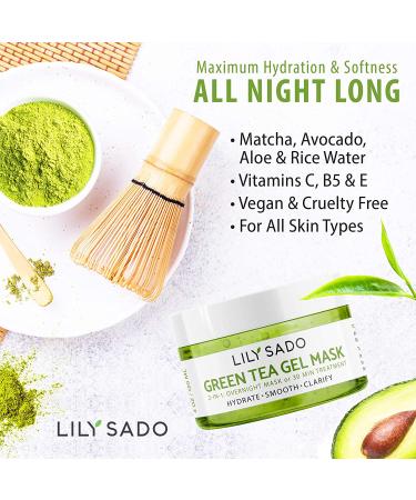 LILY SADO MATCHA MADE IN HEAVEN Green Tea Gel Overnight Face Mask - 4 oz - Clears Pores, Acne, Reduces Pore Size - Gentle for All Skin Types - Buy Online on GoSupps.com