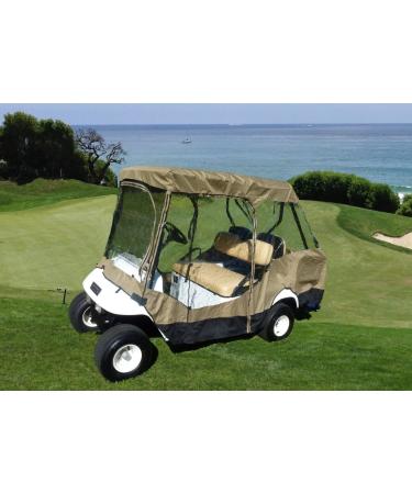 4 Person Golf Cart Driving Enclosure Cover with 4-Sided Transparent Windows - Grey or Taupe - Buy Online on GoSupps.com