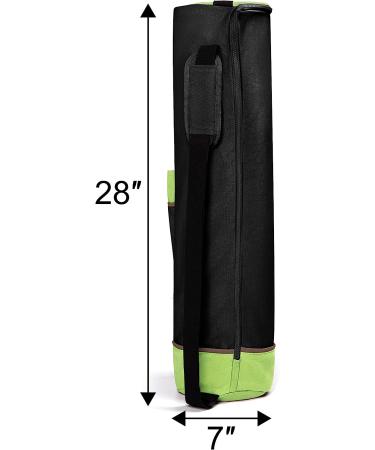 Healthyoga Full-Zip Yoga Mat Bag with Inner/Outer Pockets & Adjustable Strap - 28 X 7 - Black - Buy Online on GoSupps.com