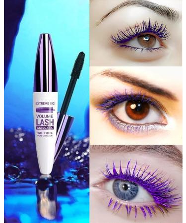 5D Purple Voluminous Lengthening Mascara -1Pcs Waterproof Smudge-Proof Color Mascara for Eyelashes Volumizing Curling Defining Eye Lashes Longwear Fiber Charming Mascara for Women Girl Eye Makeup 05# Purple - Buy Online on GoSupps.com